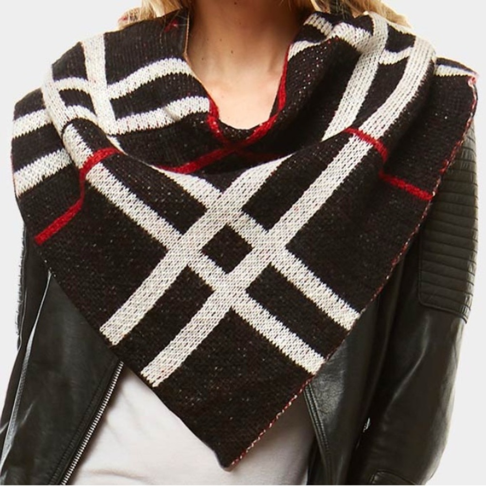 Black and Red Plaid Scarf